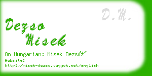 dezso misek business card